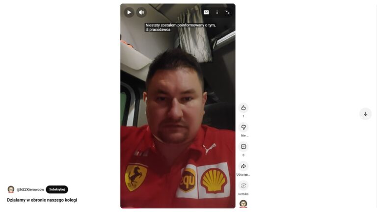 Działania NZZK w obronie kolegi i praw kierowców